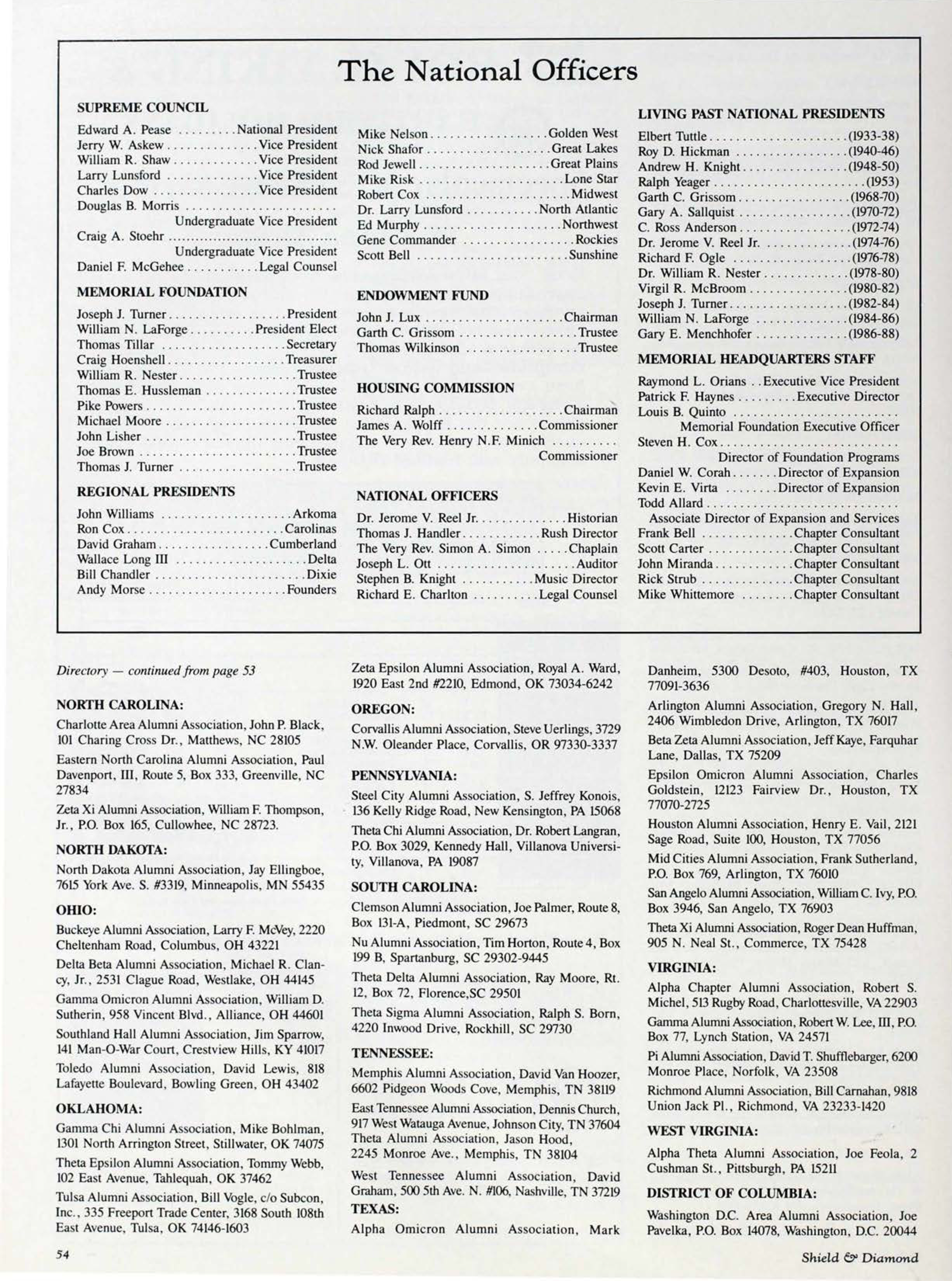 The National Officers